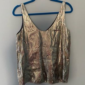 J. Crew silk paisley v-neck sleeveless blouse